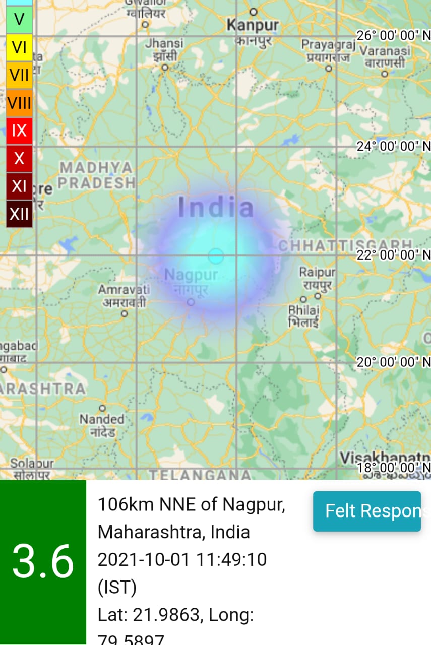 Earthquake in seoni