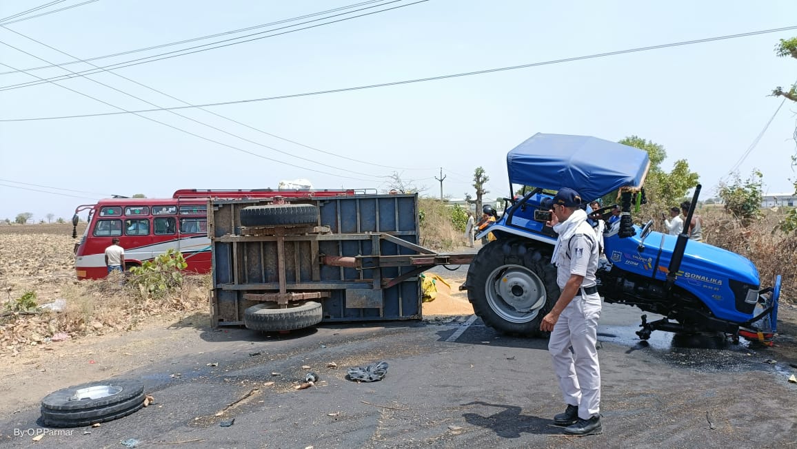 Tractor and car collide car blown up