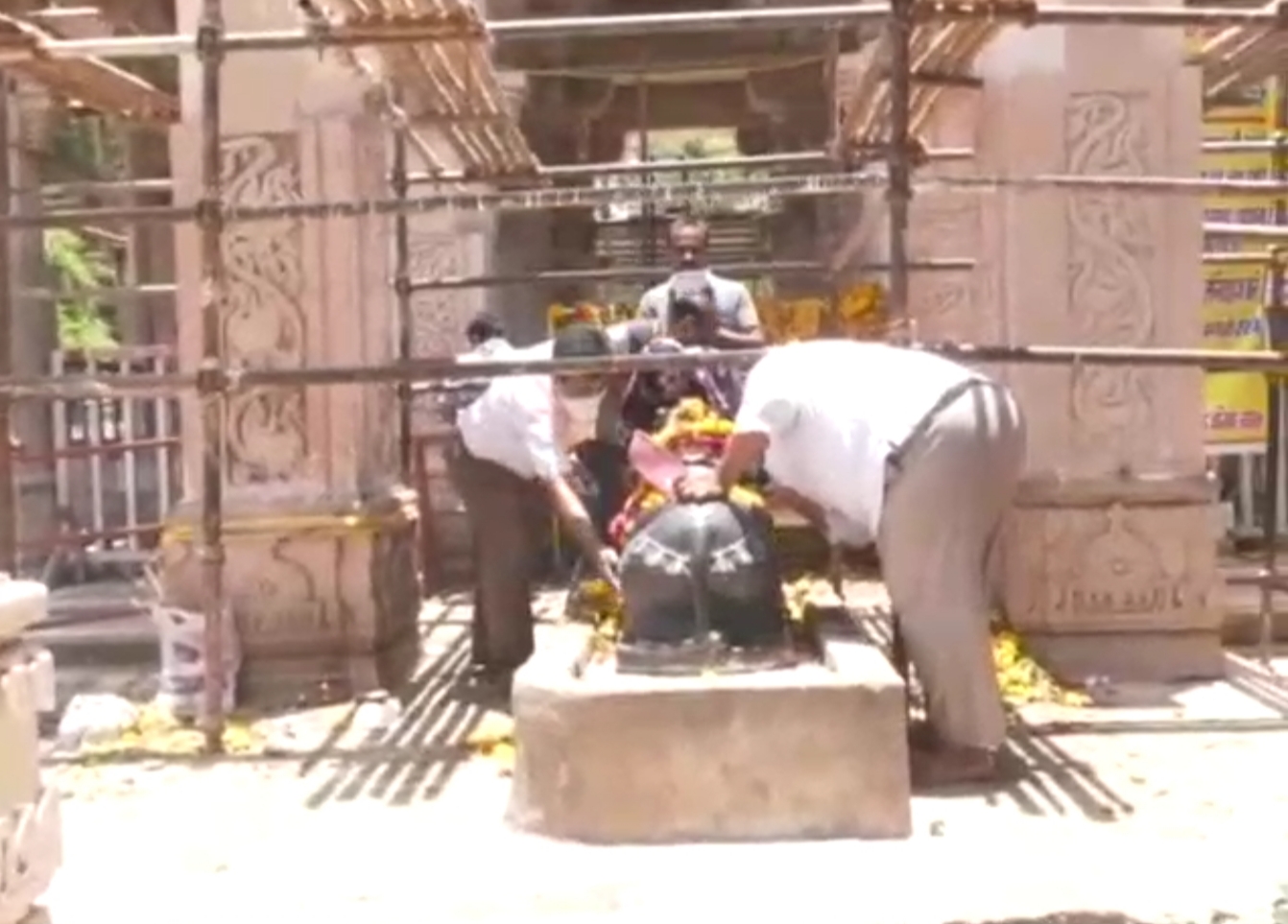 Devotees visit from outside the temple