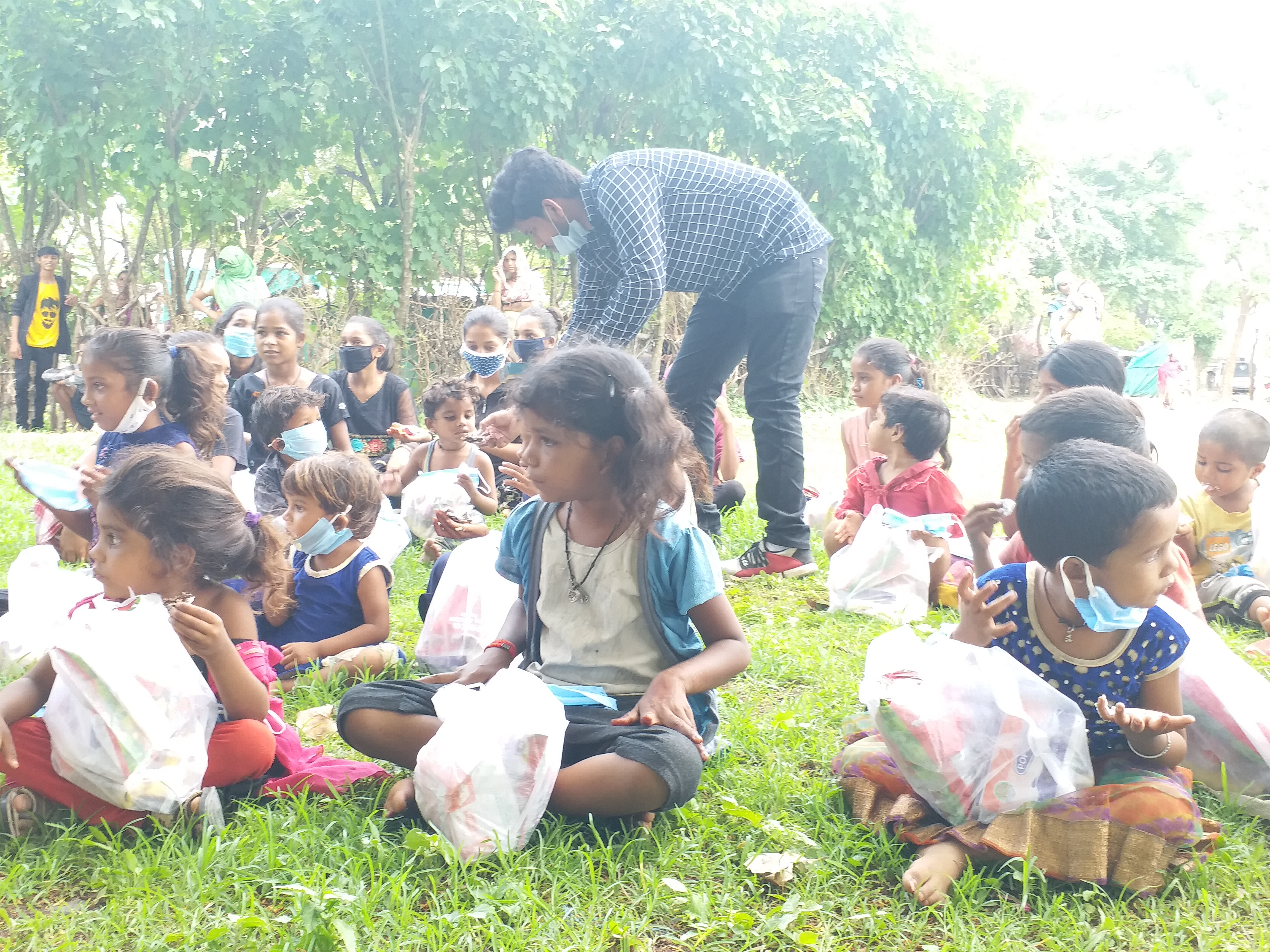 Birthday celebration with town children