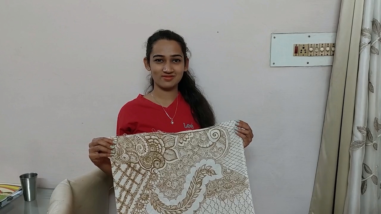 mehendi design on longest cloth