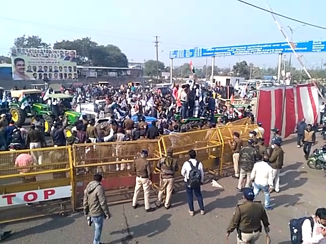 The huge tractor rally came out in Jabalpur