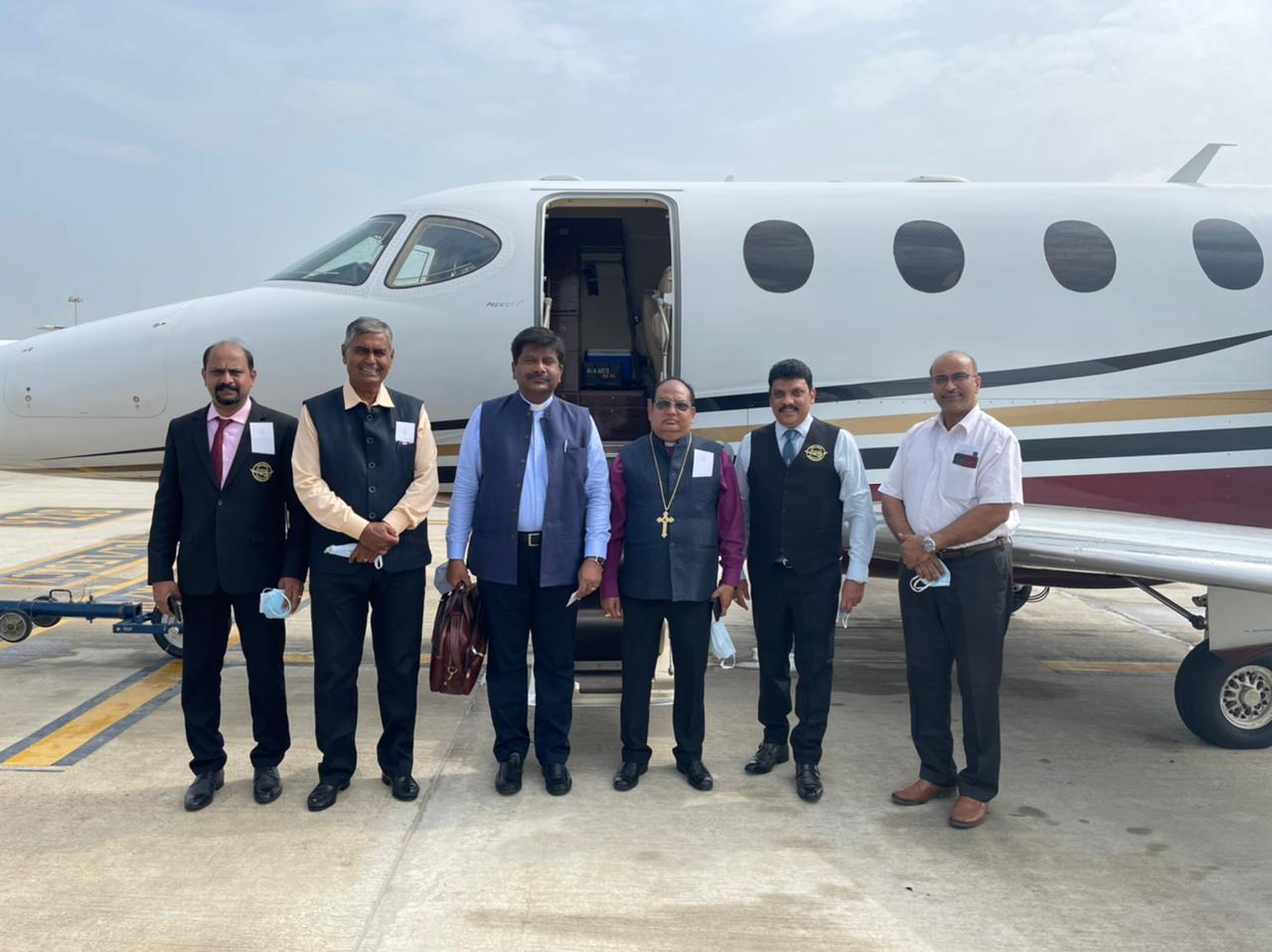 Jabalpur Bishop travel the world chartered plane