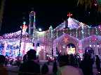 Churches decorated with colorful lights