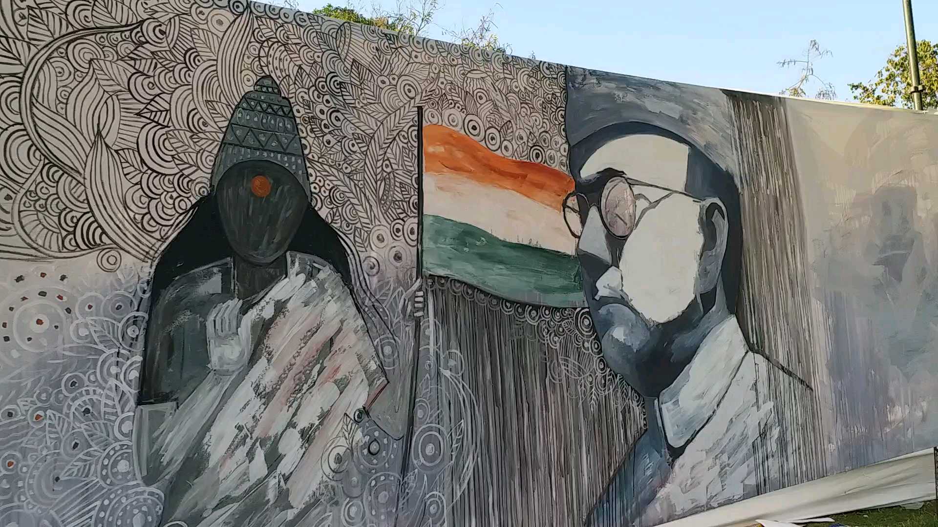 Netaji on canvas