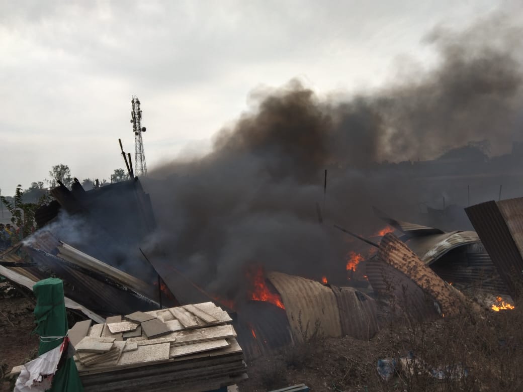 Fracture warehouse caught fire in Meghnagar of Jhabua