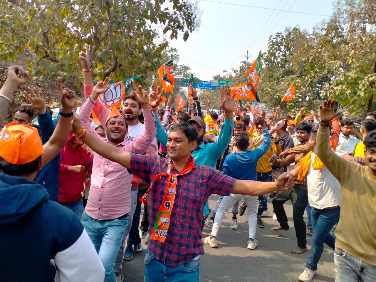 Victory celebration in BJP