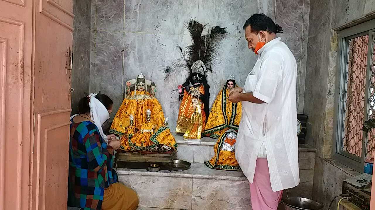 This is a unique temple of Kanha with black idol.