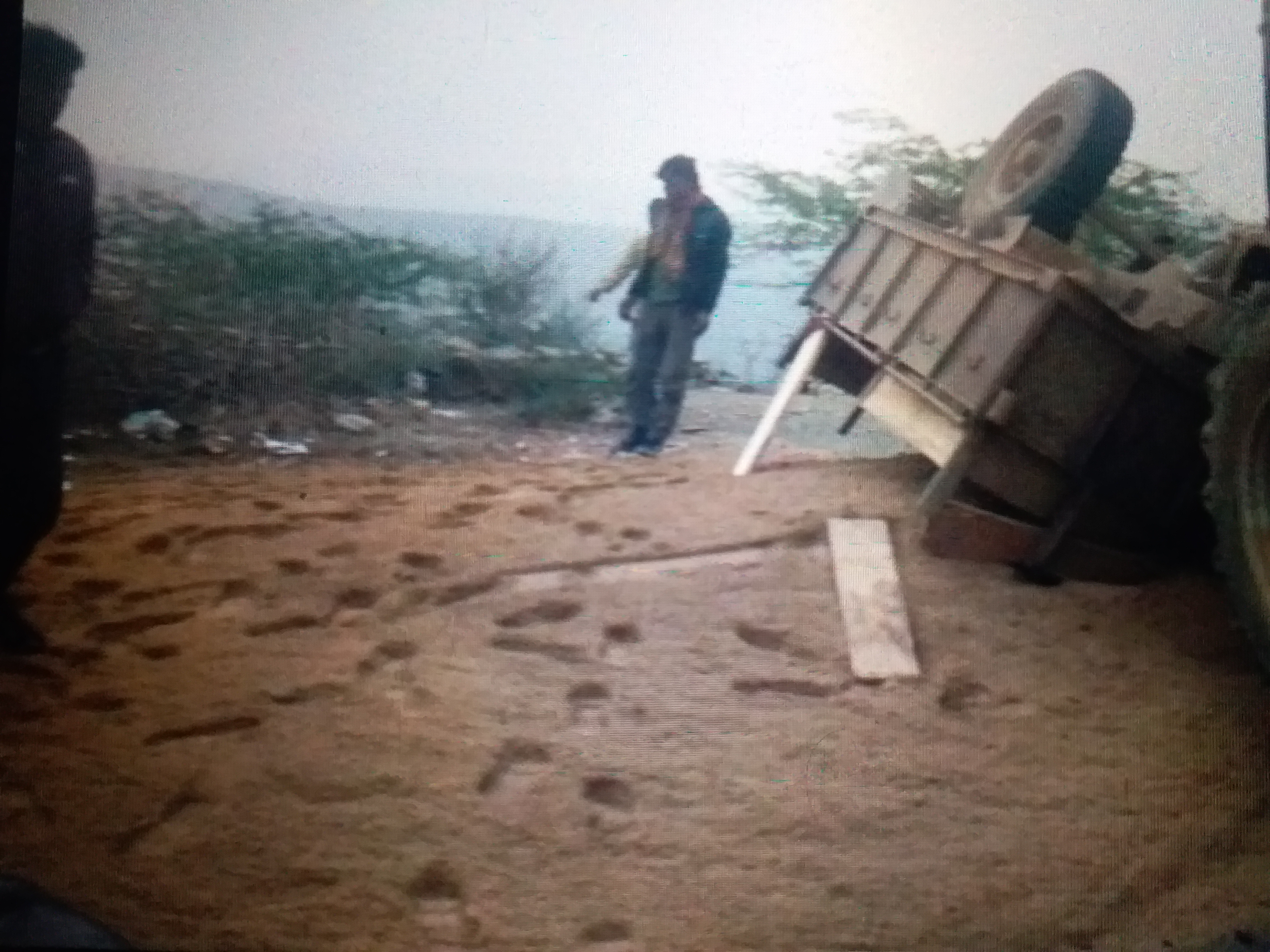 Sand trolley overturned