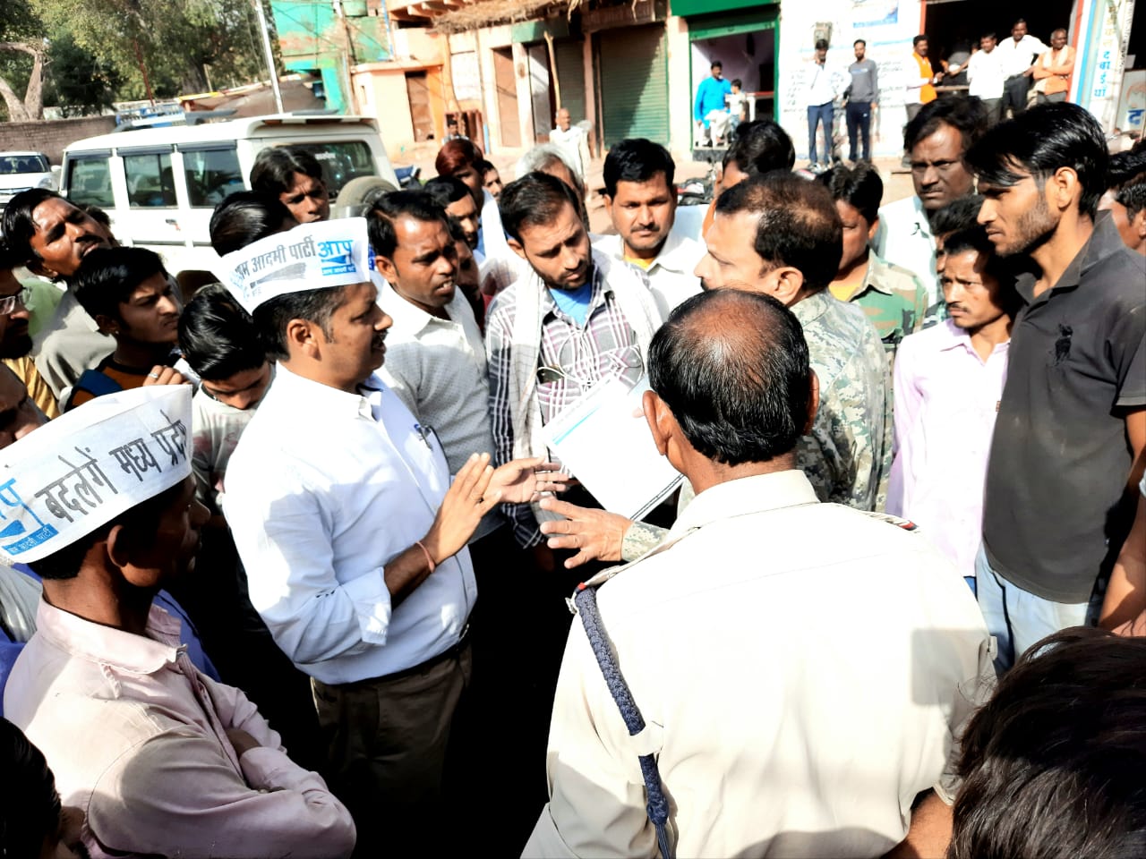 Aam Aadmi Party protest in Morena