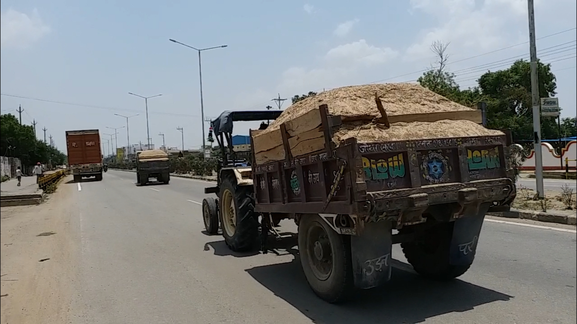 Sand moves tractor