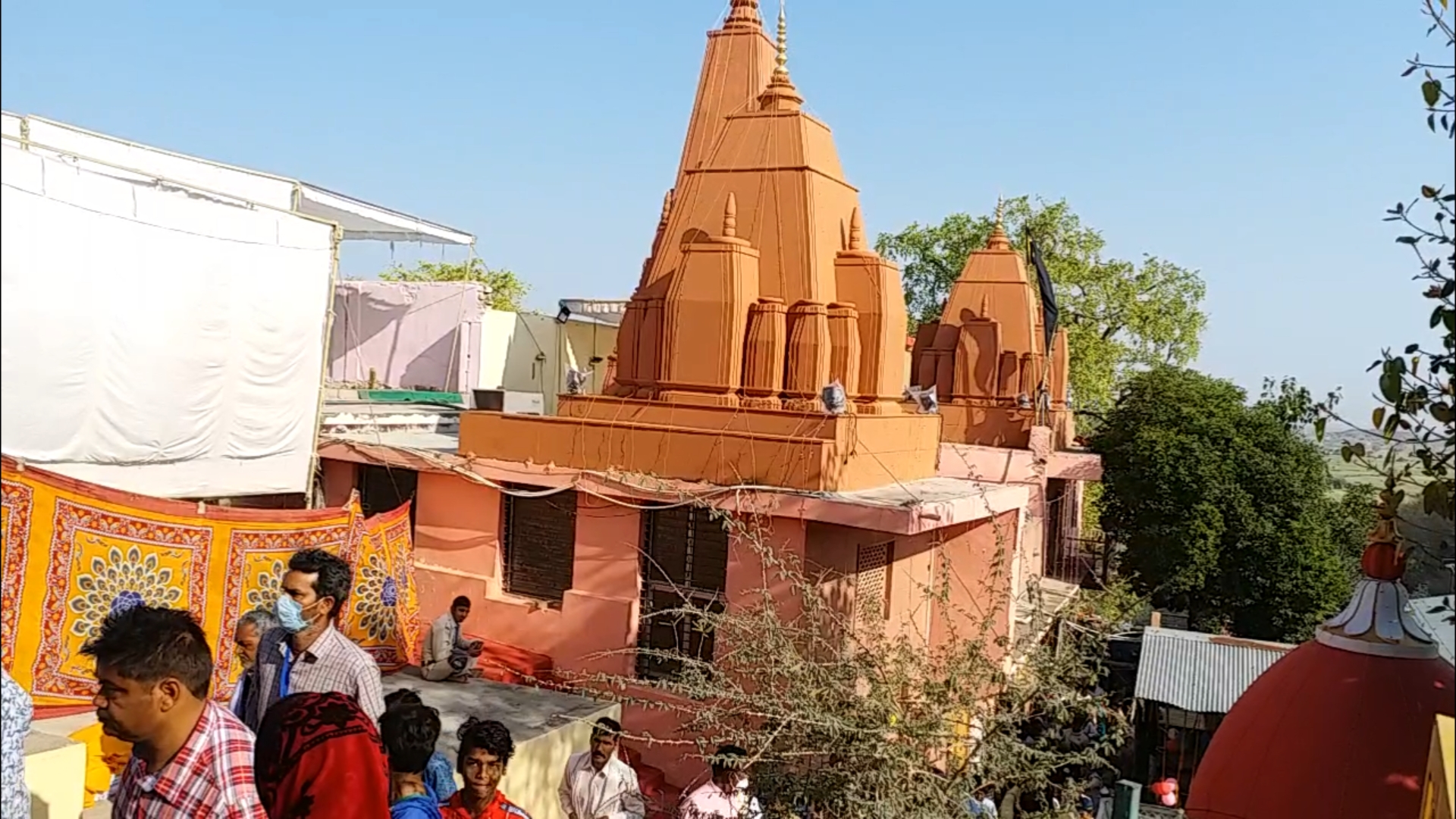 Crowd of devotees in Shani temple