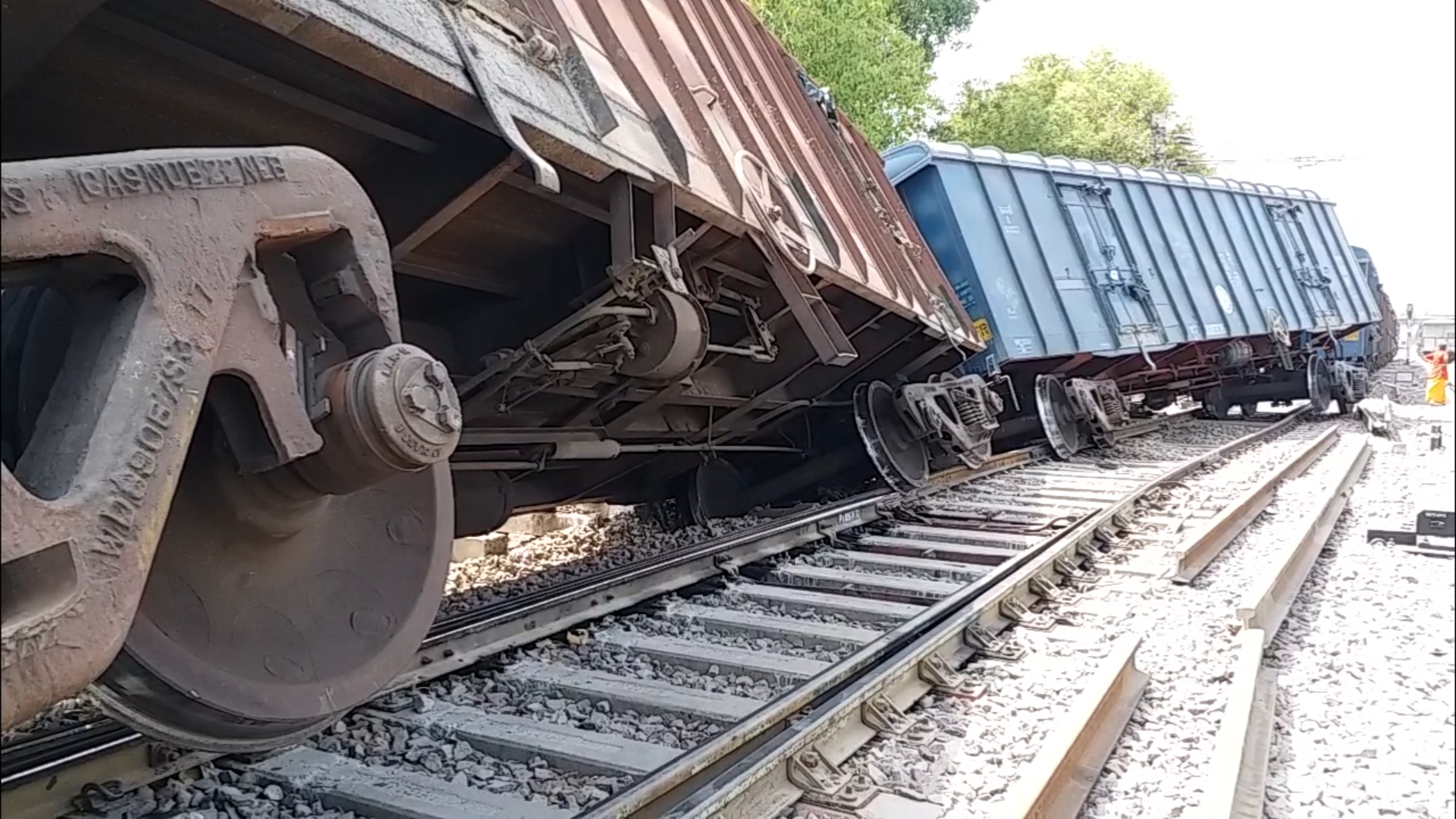 Two coaches of goods train