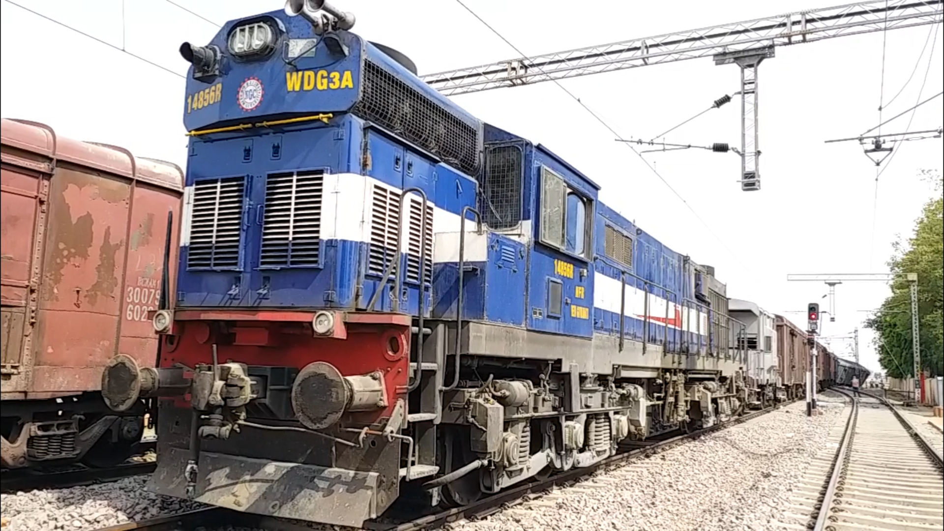 Two coaches of goods train