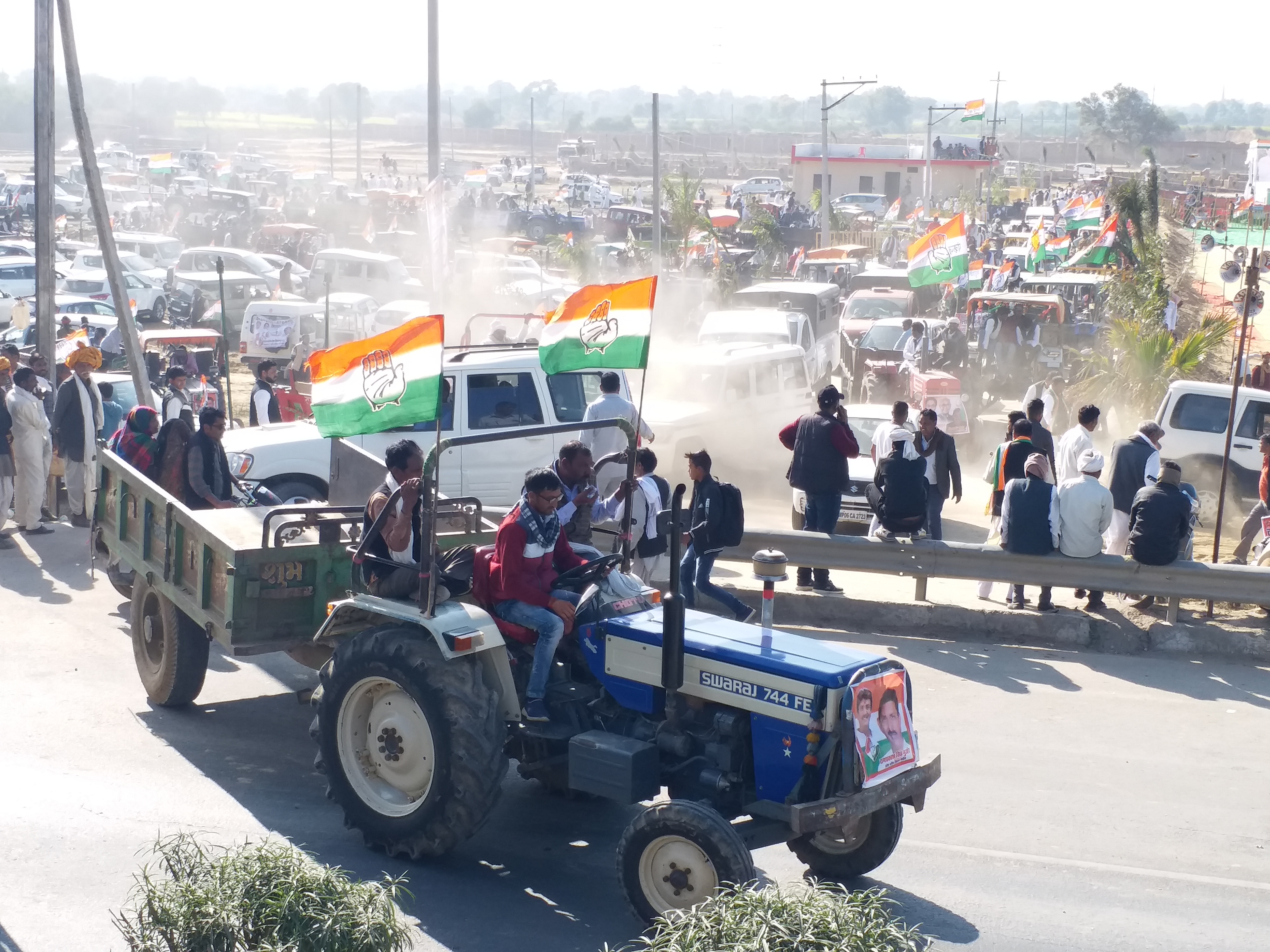 National Highway jam after Khat Panchayat of Congress