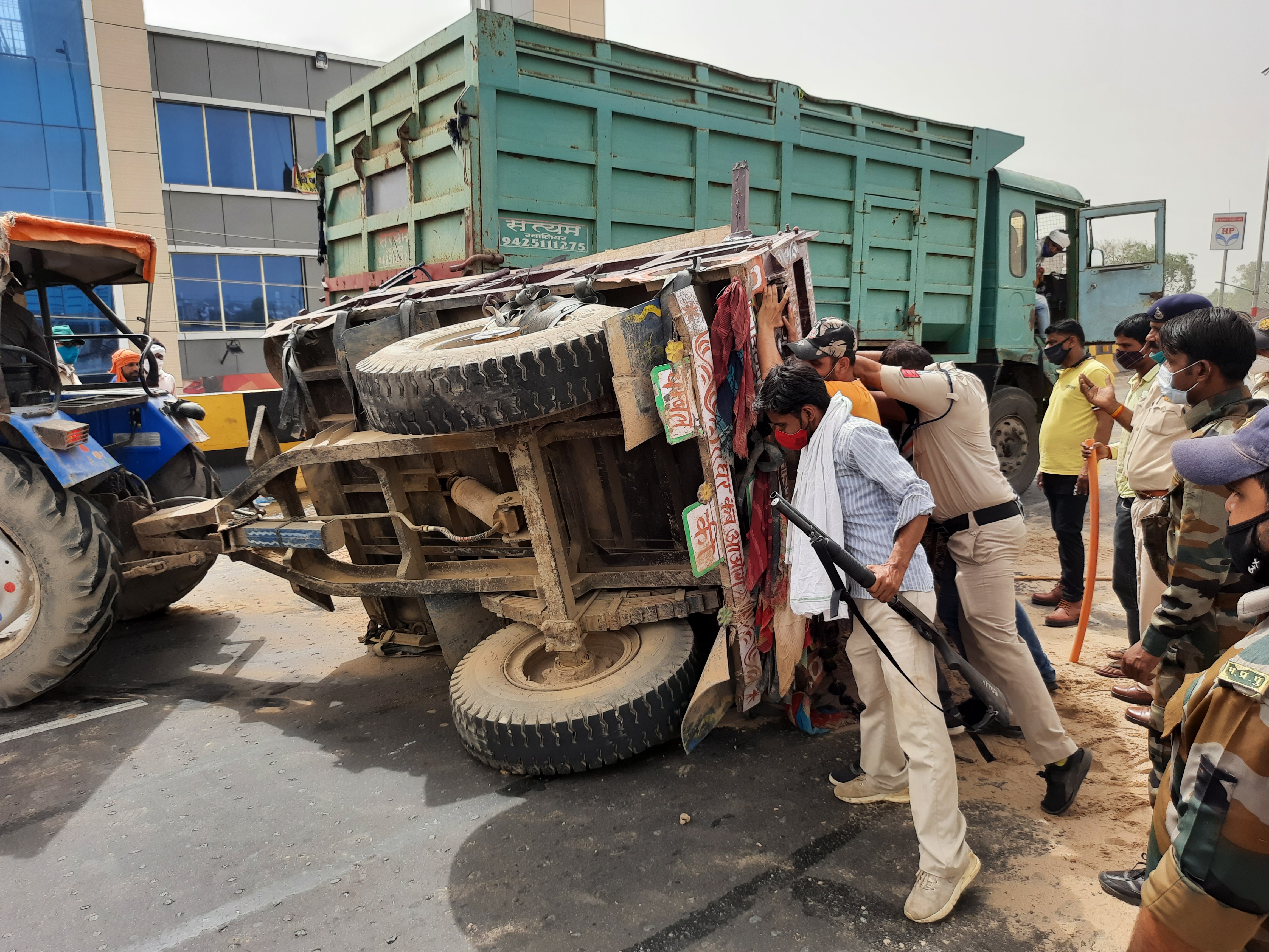 action of female officer against sand mafia