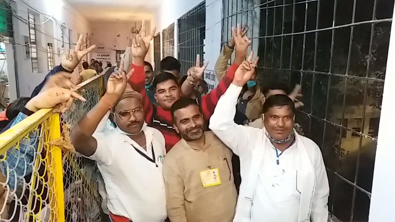 Ajab Singh Kushwaha after victory