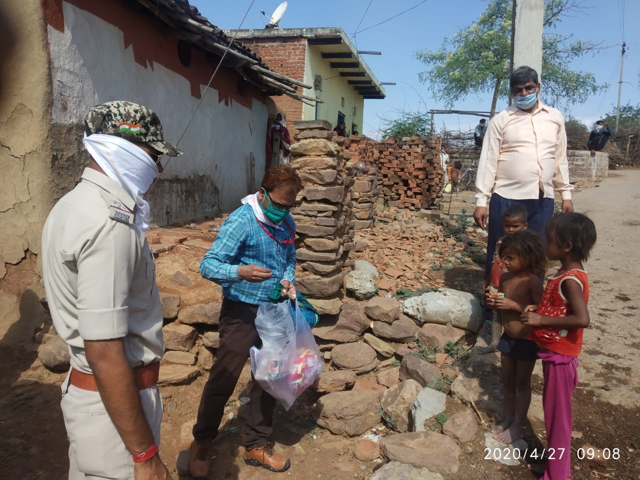 Police and social workers told villagers how to prevent from corona