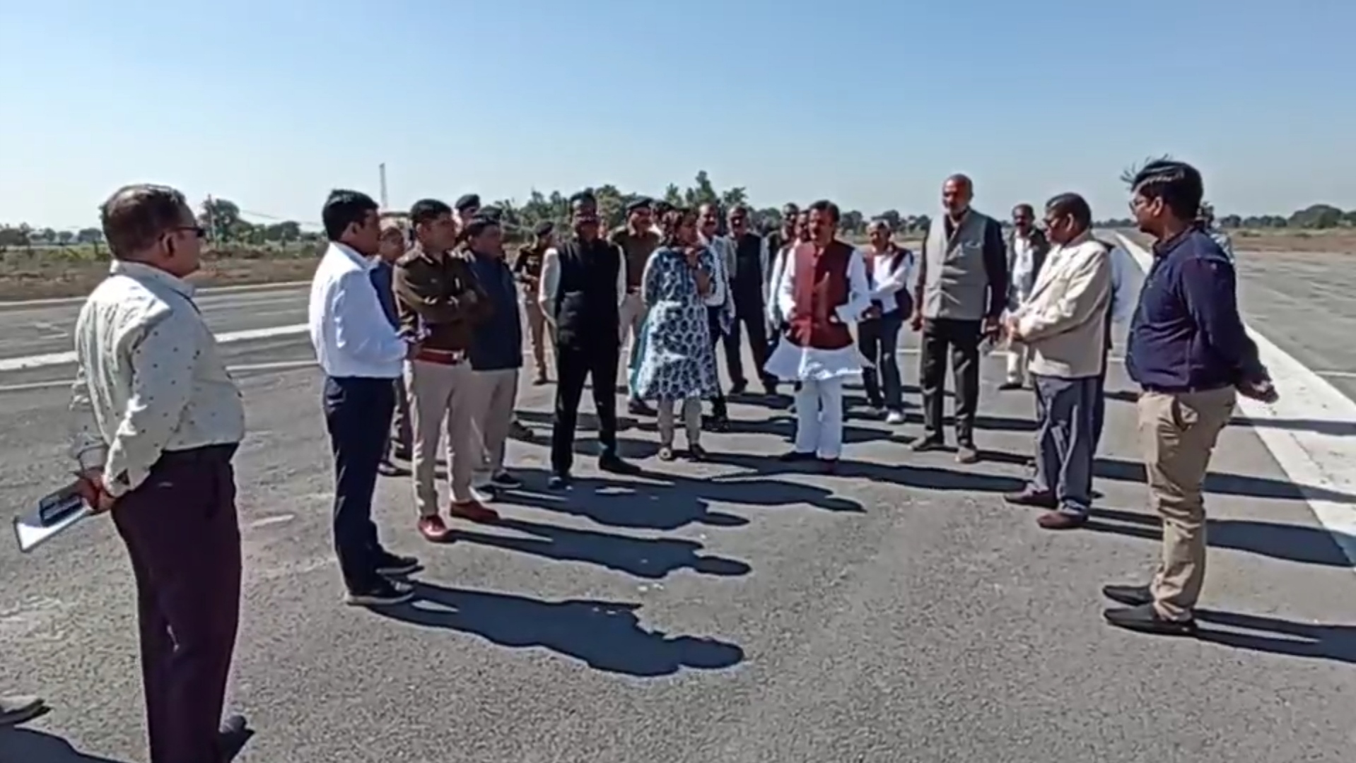 Rajendra Shukla inspected the airstrip