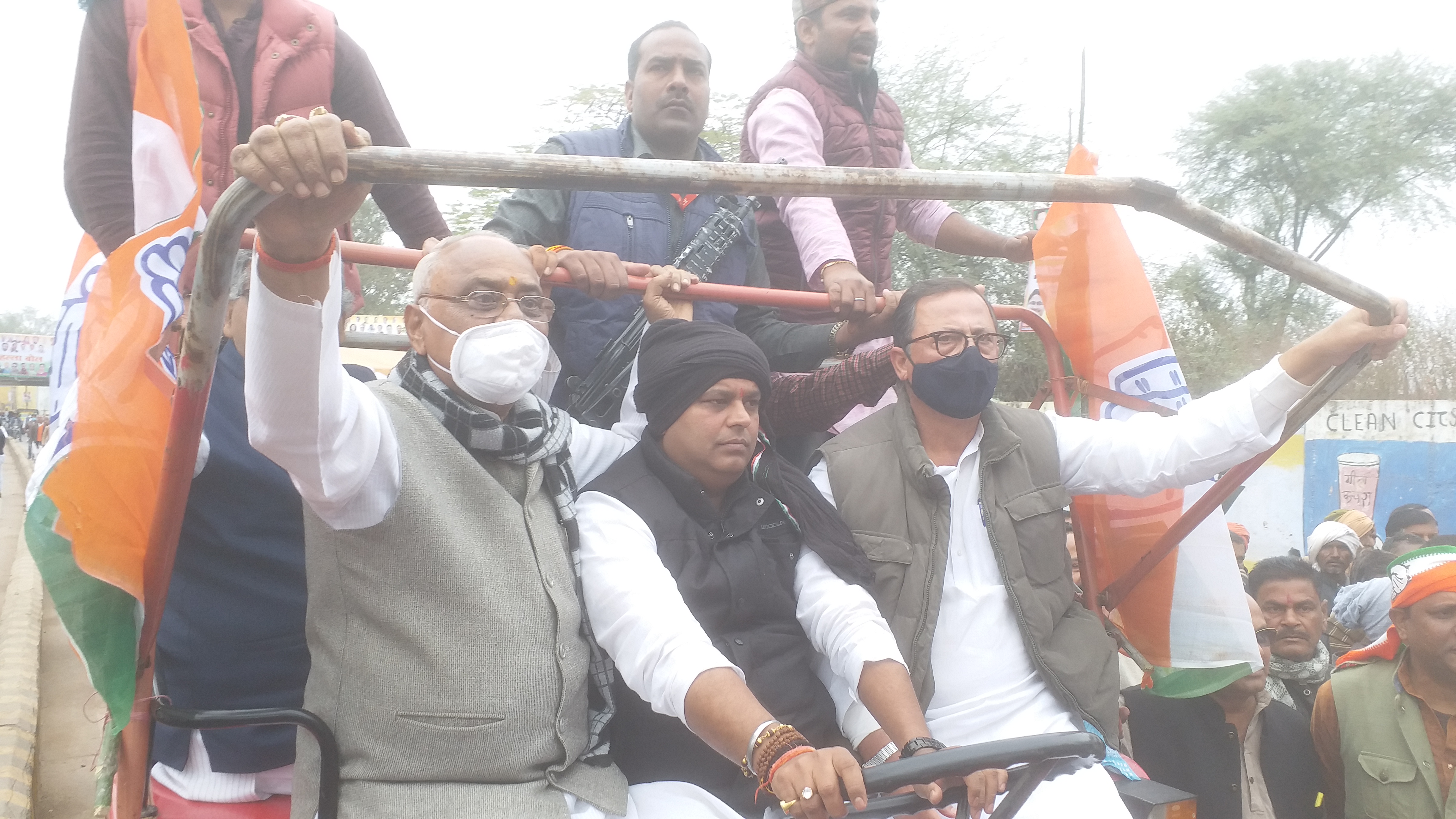 Congress protests against agricultural law in Satna