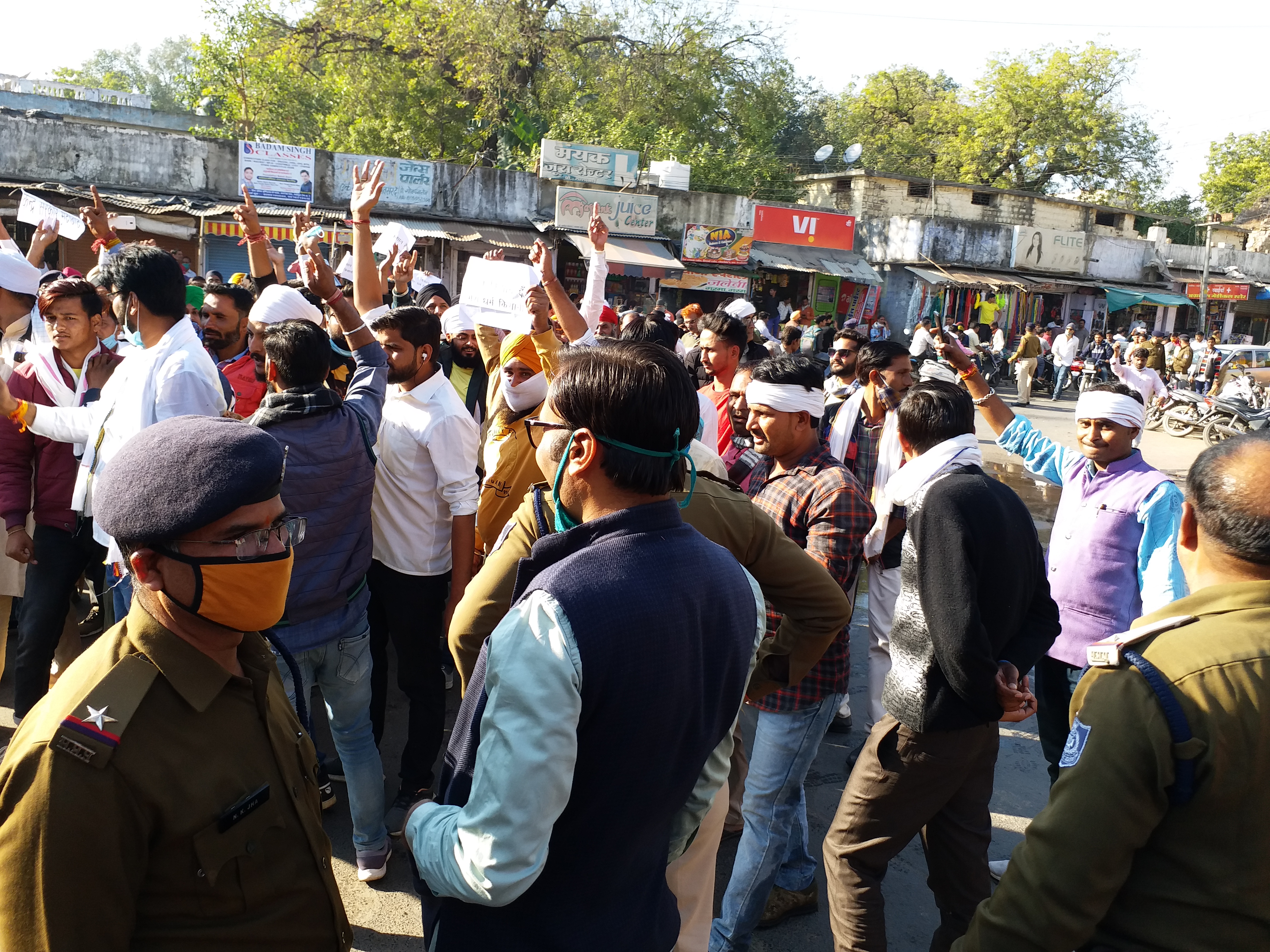 Farmers protest against central government in Sheopur