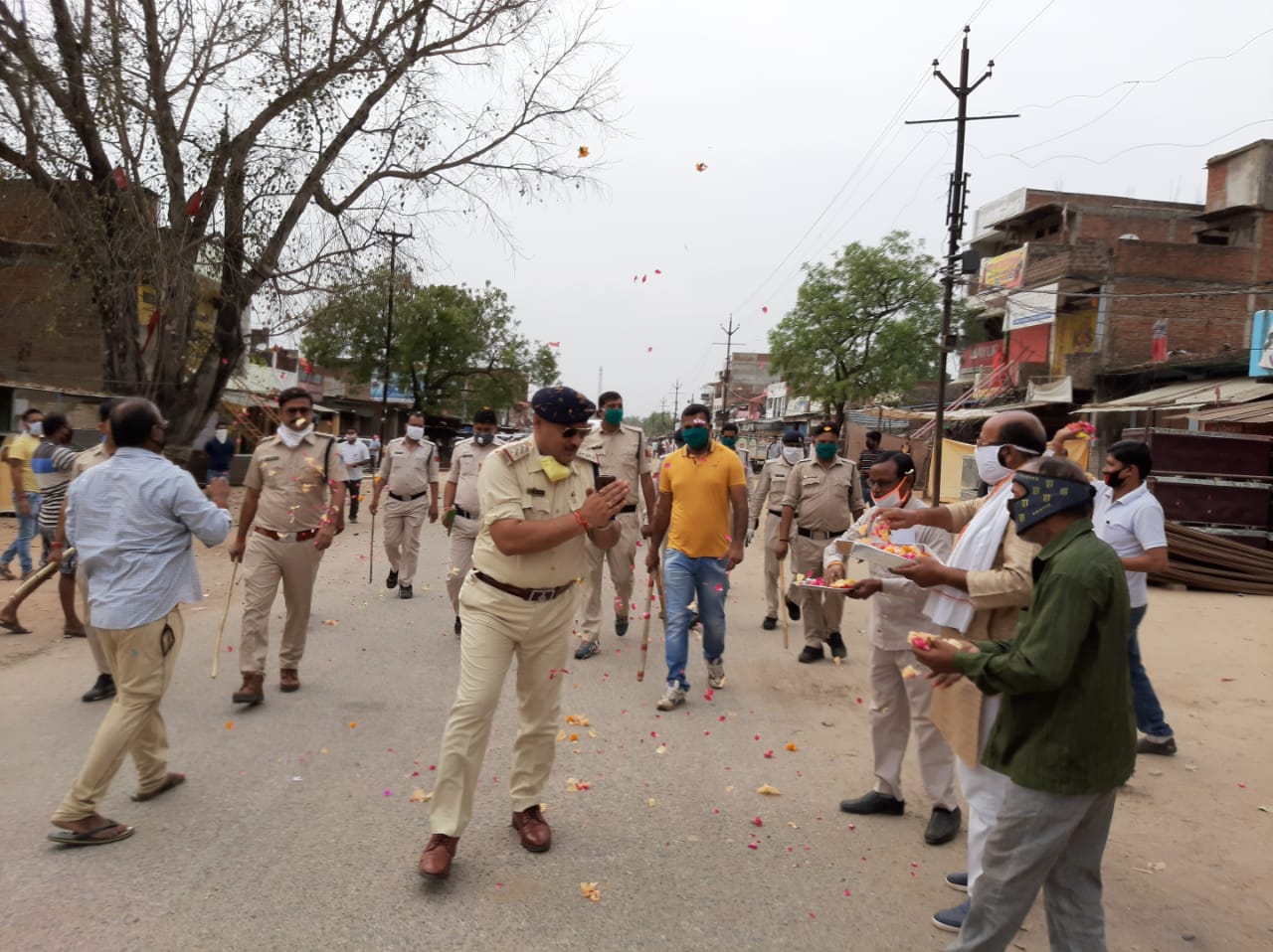 People welcomed police