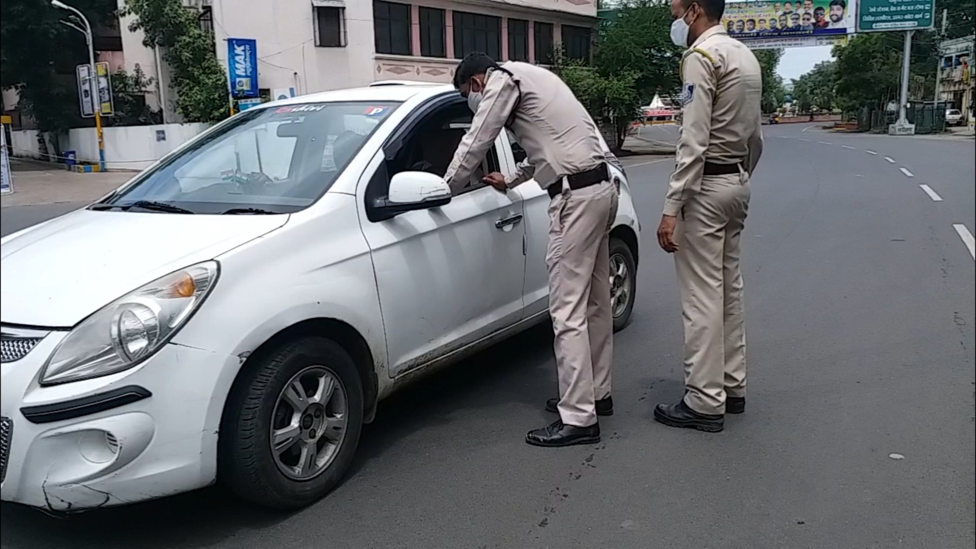 Police checking vehicle