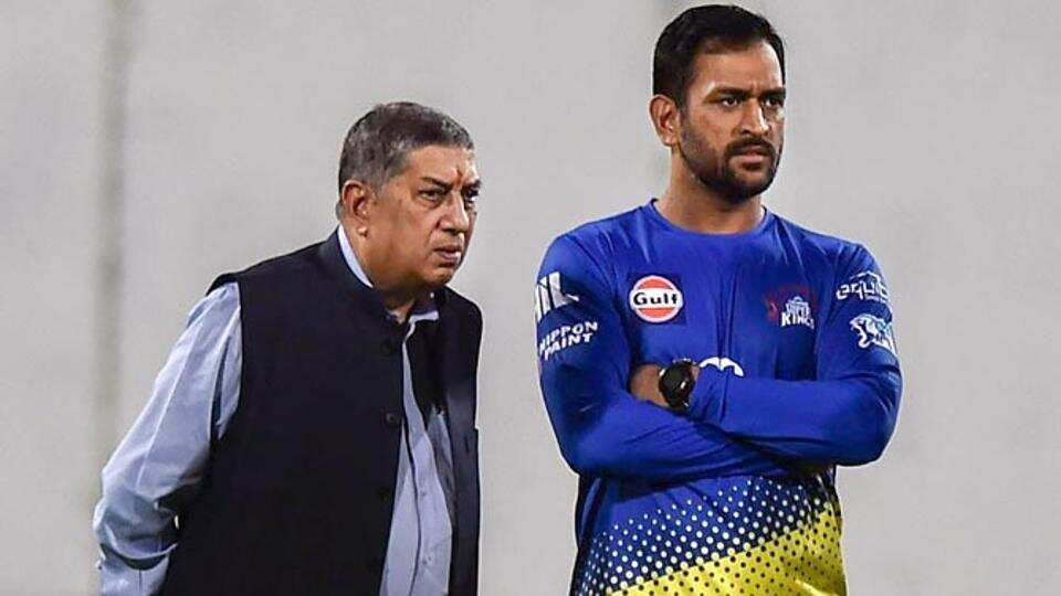 N Srinivasan and MS Dhoni