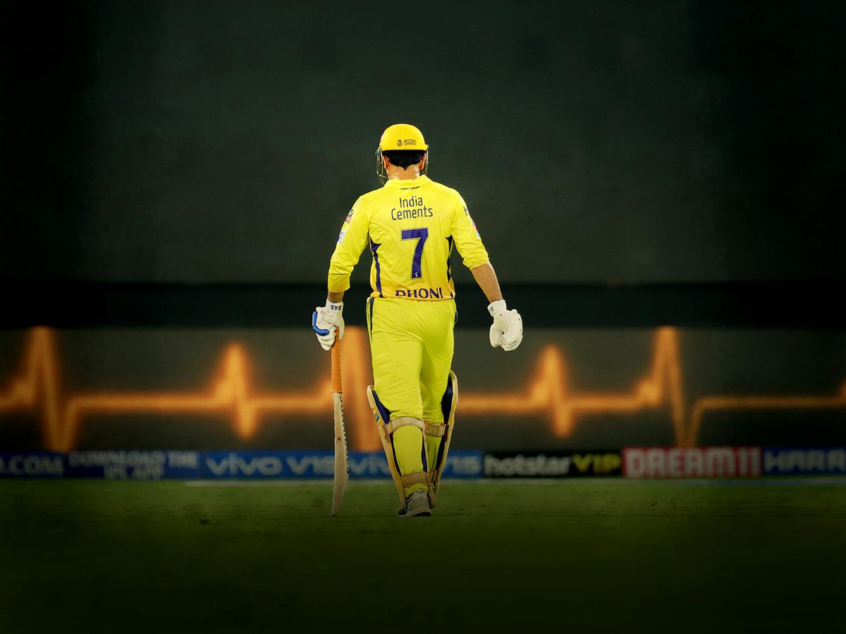 CSK captain MS Dhoni departs after scoring just 2 runs.