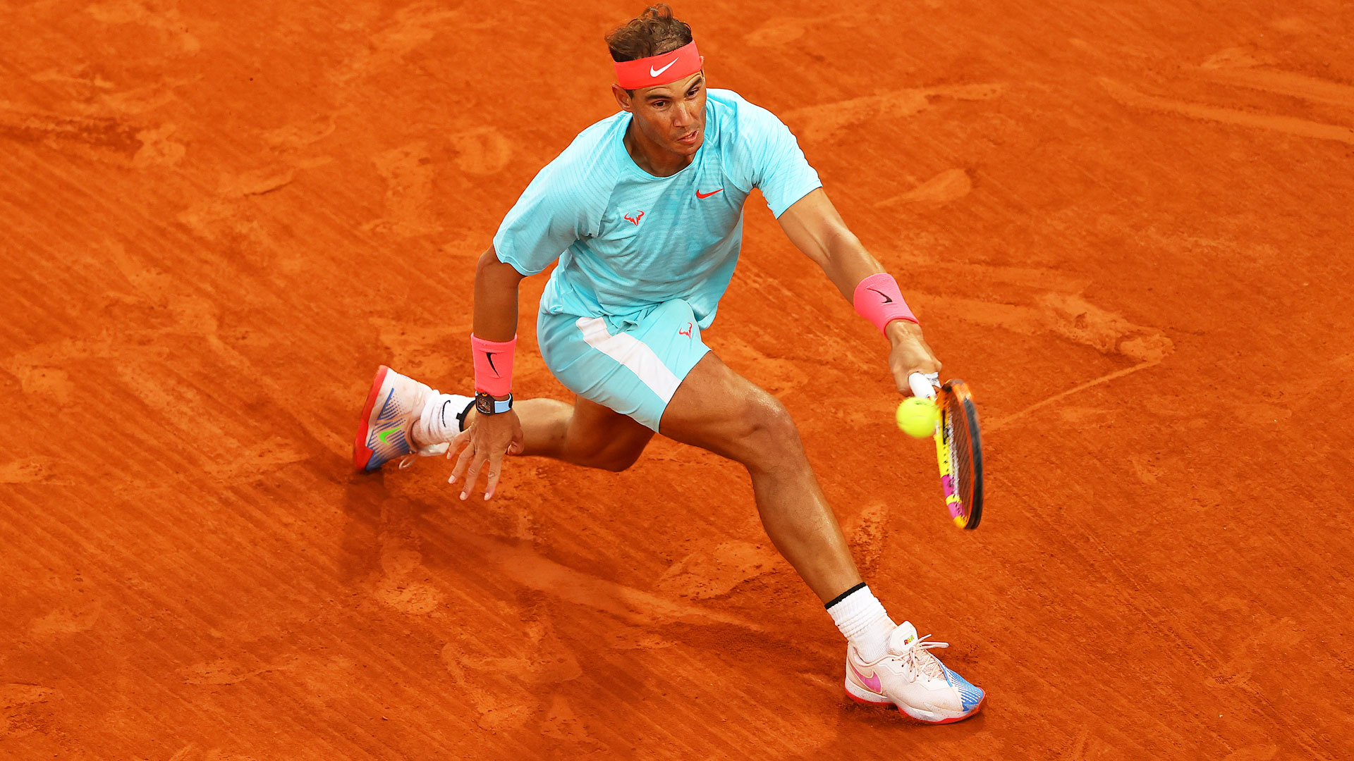 Rafael Nadal in action at Roland Garros.