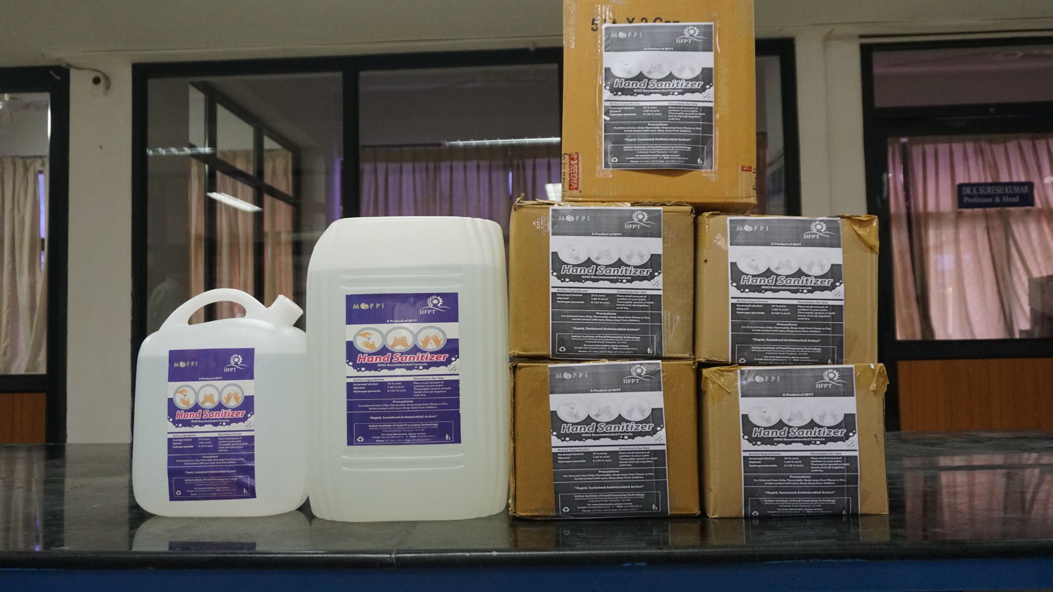 iifpt manufacturing nutritious food items and sanitizers  for covid 19 patients