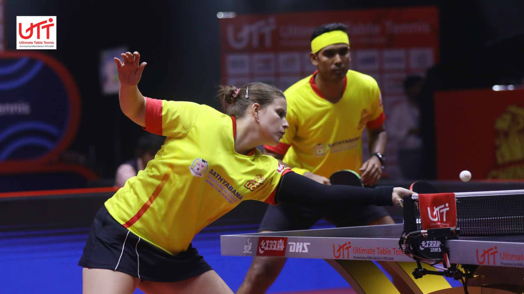 Chennai Lions, thrash, Dabang Delhi, clinch, UTT, title