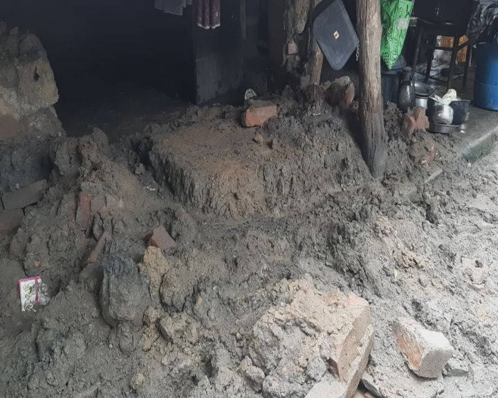 Houses destroyed in heavy rains