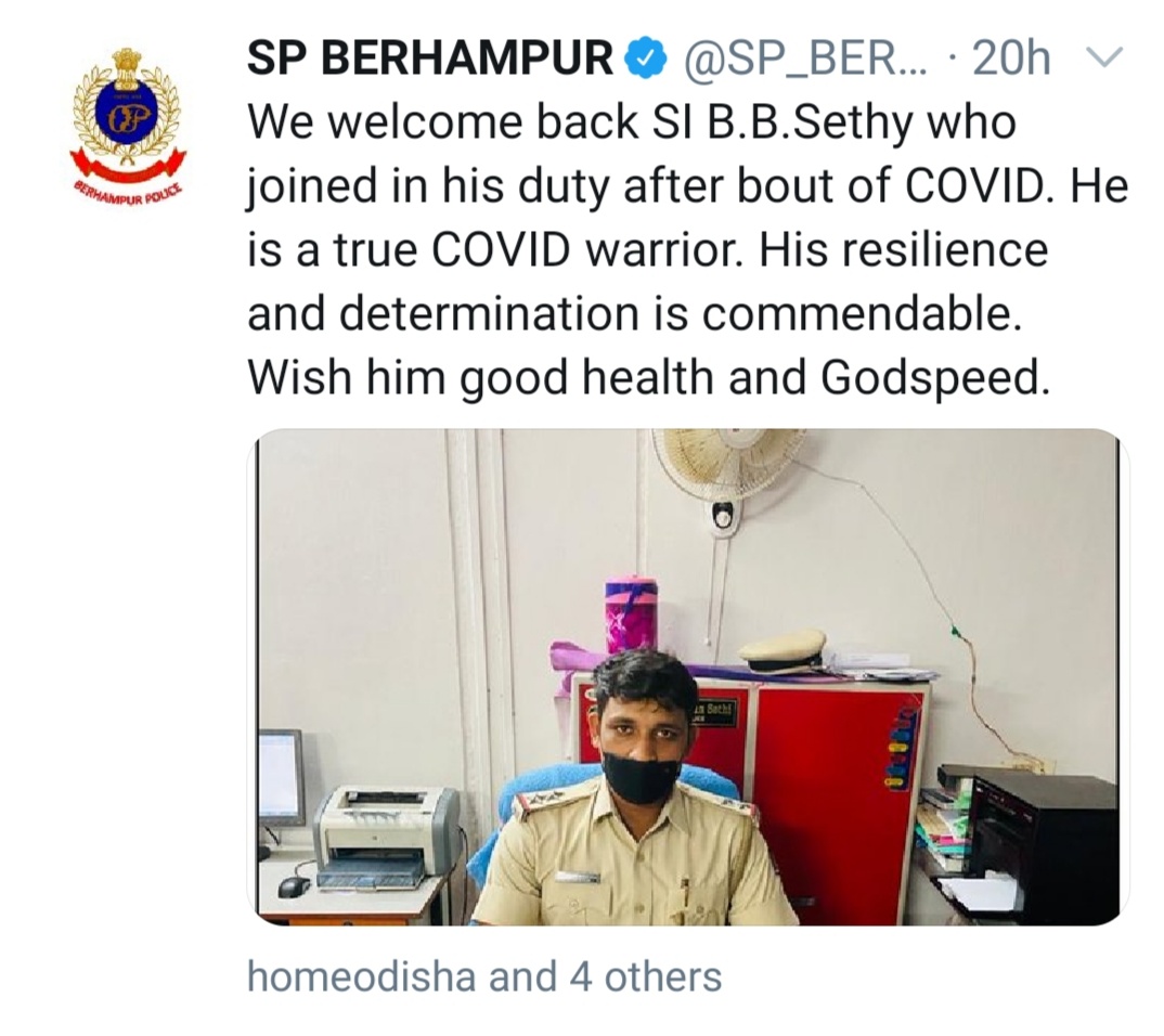 Chief Minister praised the Corona Warrior Police SI of Berhampur