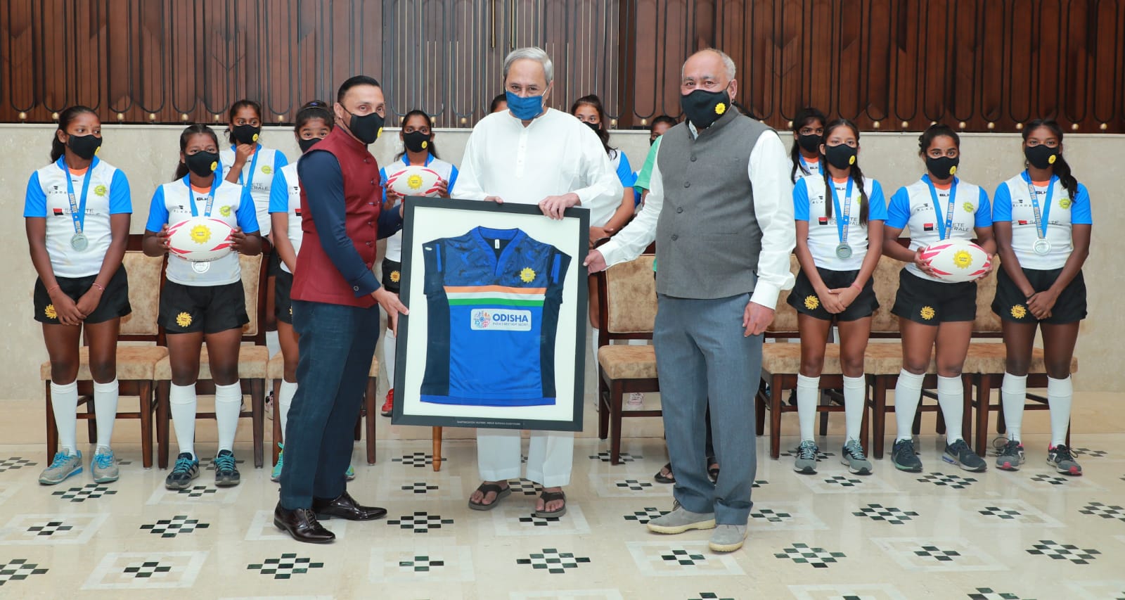 Odisha CM Presents Cash Award Of Rs 5 Lakh To Indian U-18 Girls Rugby Team