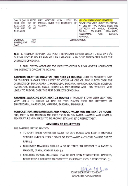 weather warning in odisha