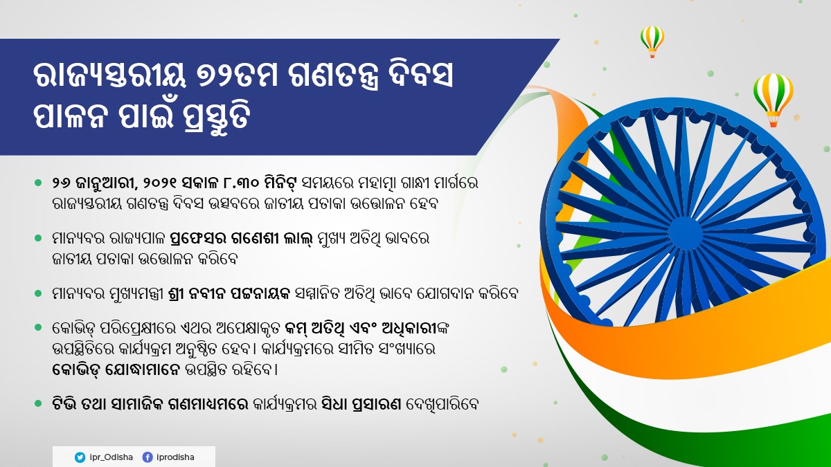 Republic day will celebrate under corona guidelines this year in Odisha