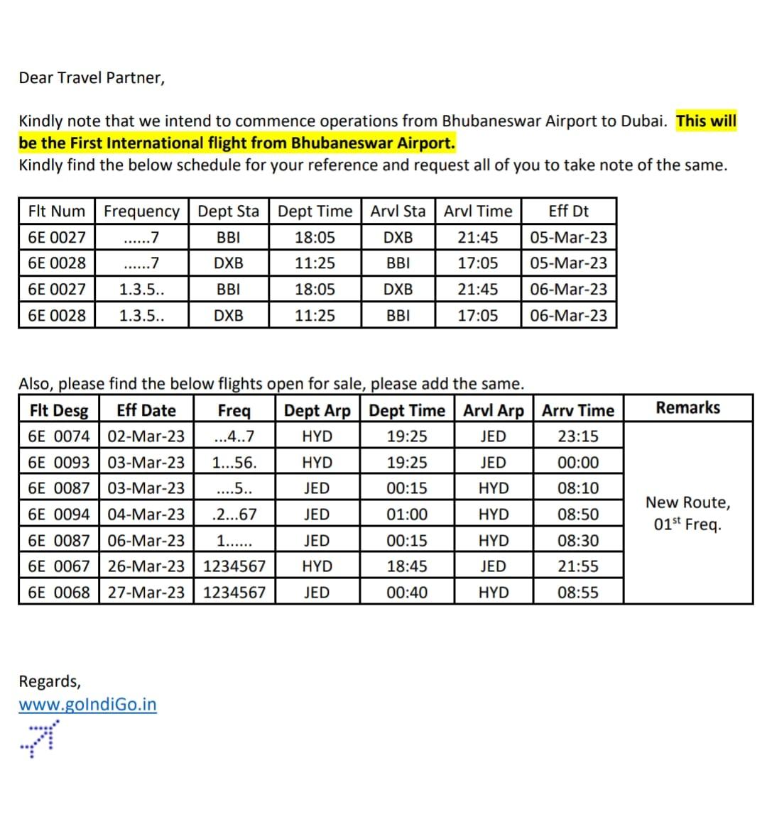 Direct flight Connection to Dubai