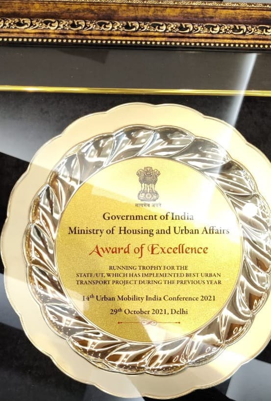 CRUT got national award for outstanding performance in urban transport