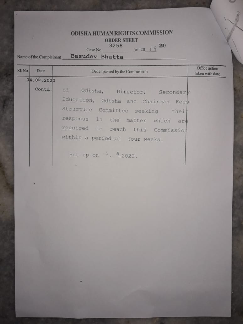 ବେସରକାରୀ ସ୍କୁଲରେ ଫି ଧାର୍ଯ୍ୟ କରିବାକୁ ଗଣଶିକ୍ଷା ସଚିବଙ୍କୁ ଓଏଚଆରସିର ତଲବ