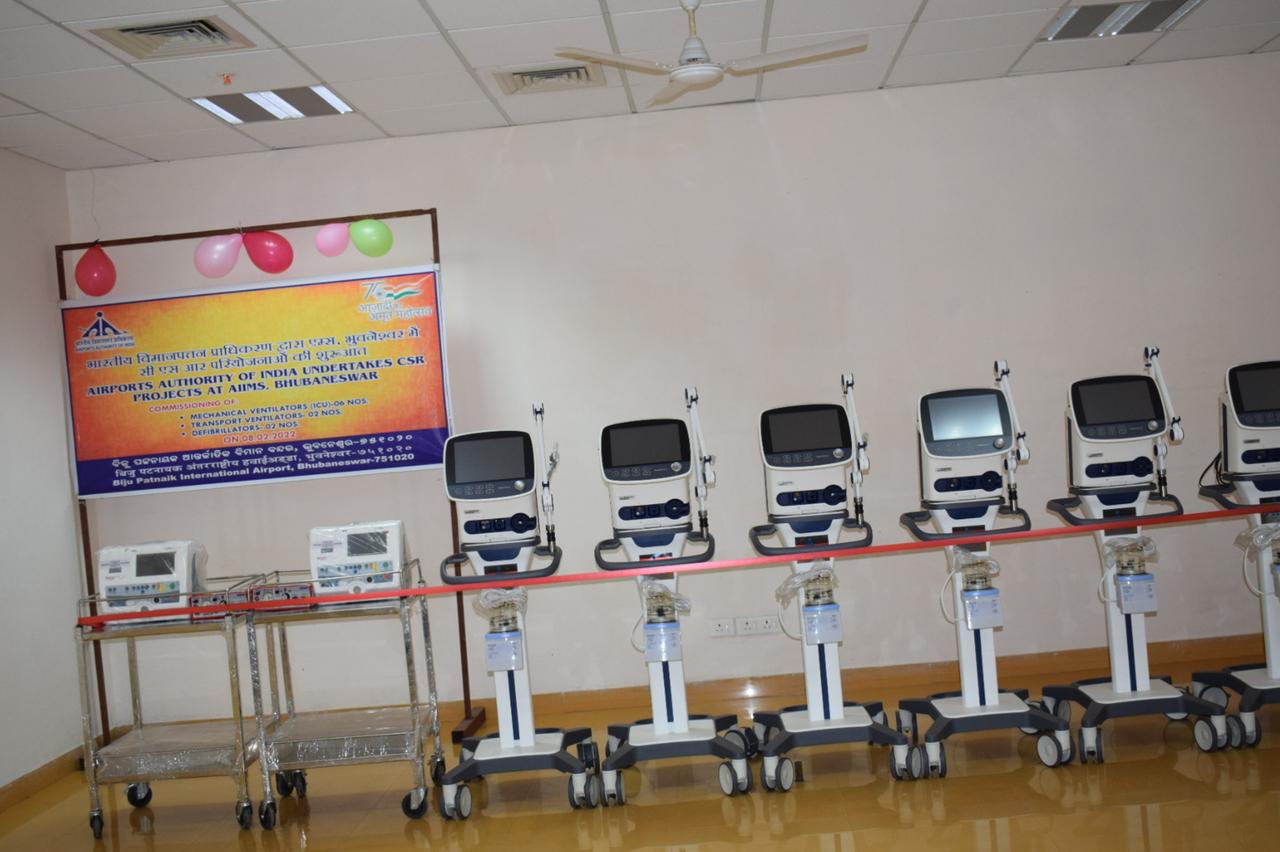 biju patnaik international airport provided Valuable medical equipment to AIIMS Bhubaneswar