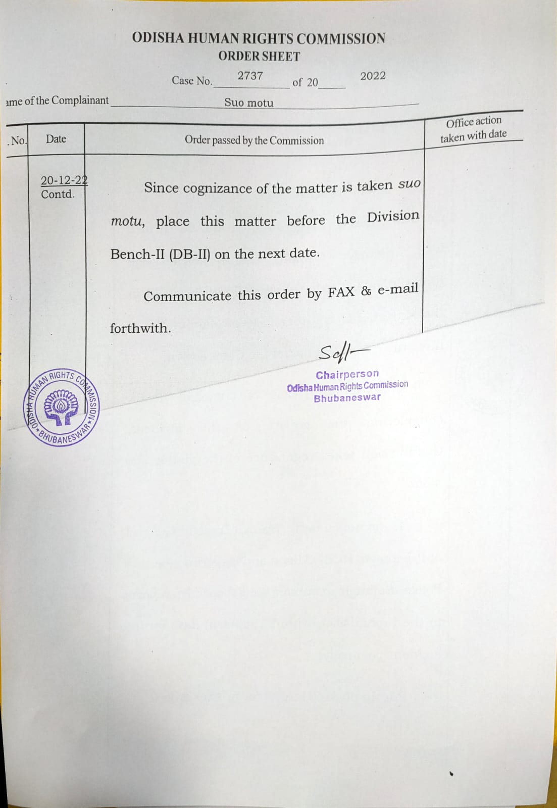 ୧୫ ଦିନ ମଧ୍ୟରେ ରିପୋର୍ଟ ଦେବାକୁ ନିର୍ଦ୍ଦେଶ ଦେଲେ OHRC