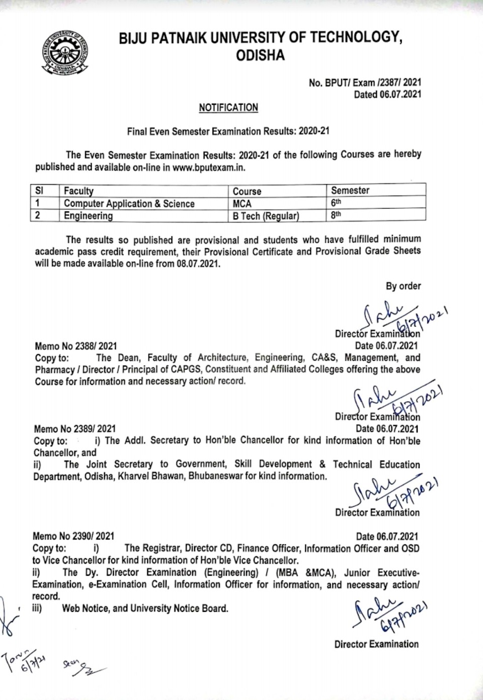 BPUT results publish