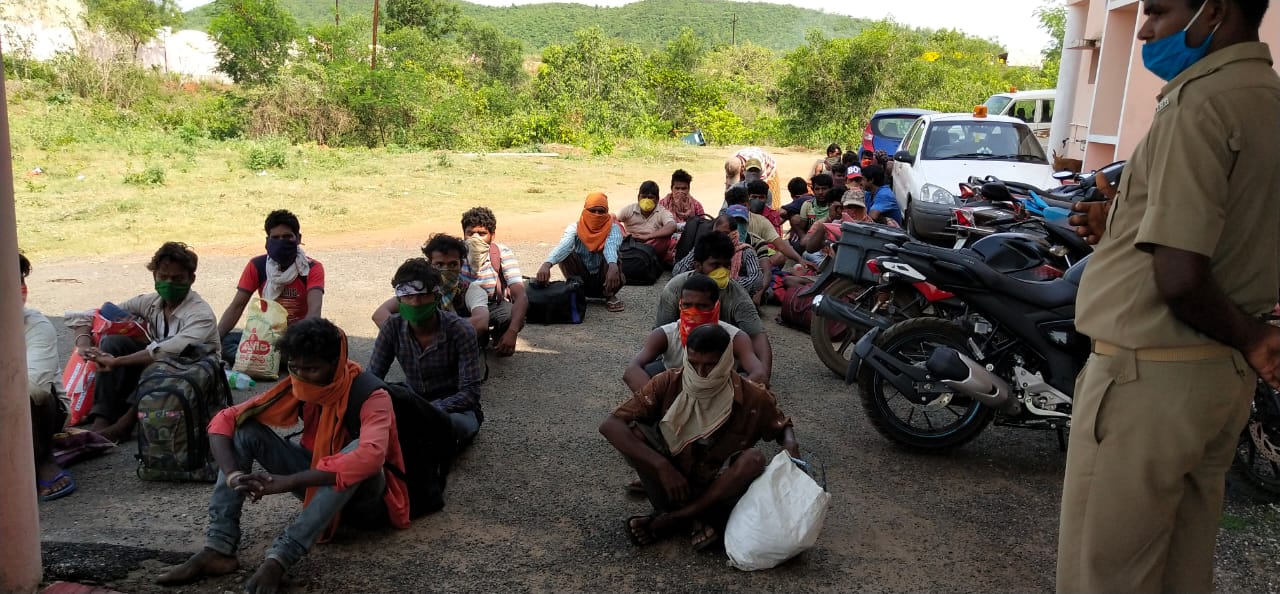 Khordha police assisted the oncoming workers