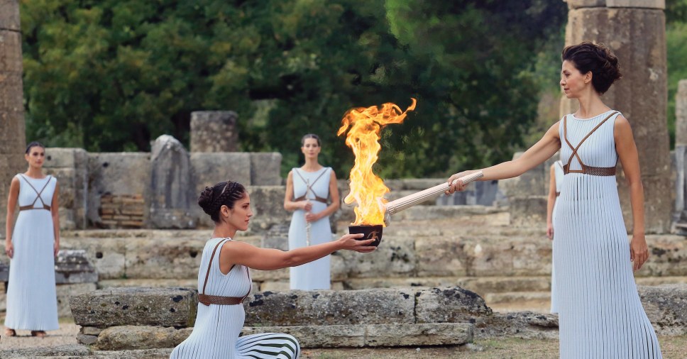 Olympic Games torch lightning ceremony.