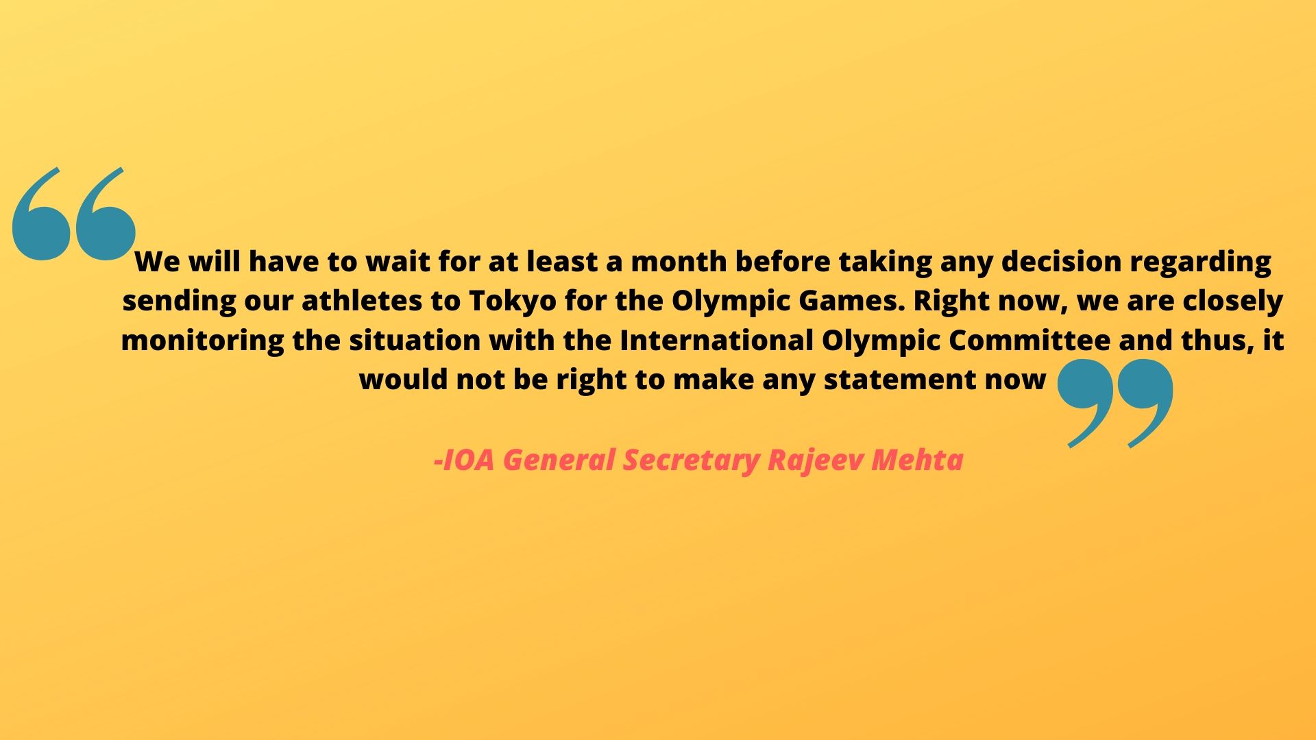 IOA General Secretary Rajeev Mehta's statement.