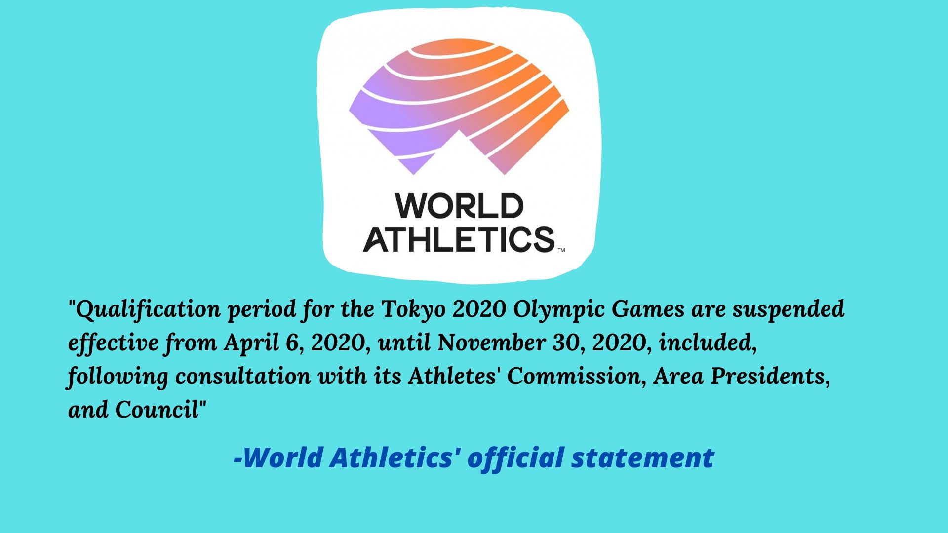 COVID-19: World Athletics suspends Olympic qualification period until December