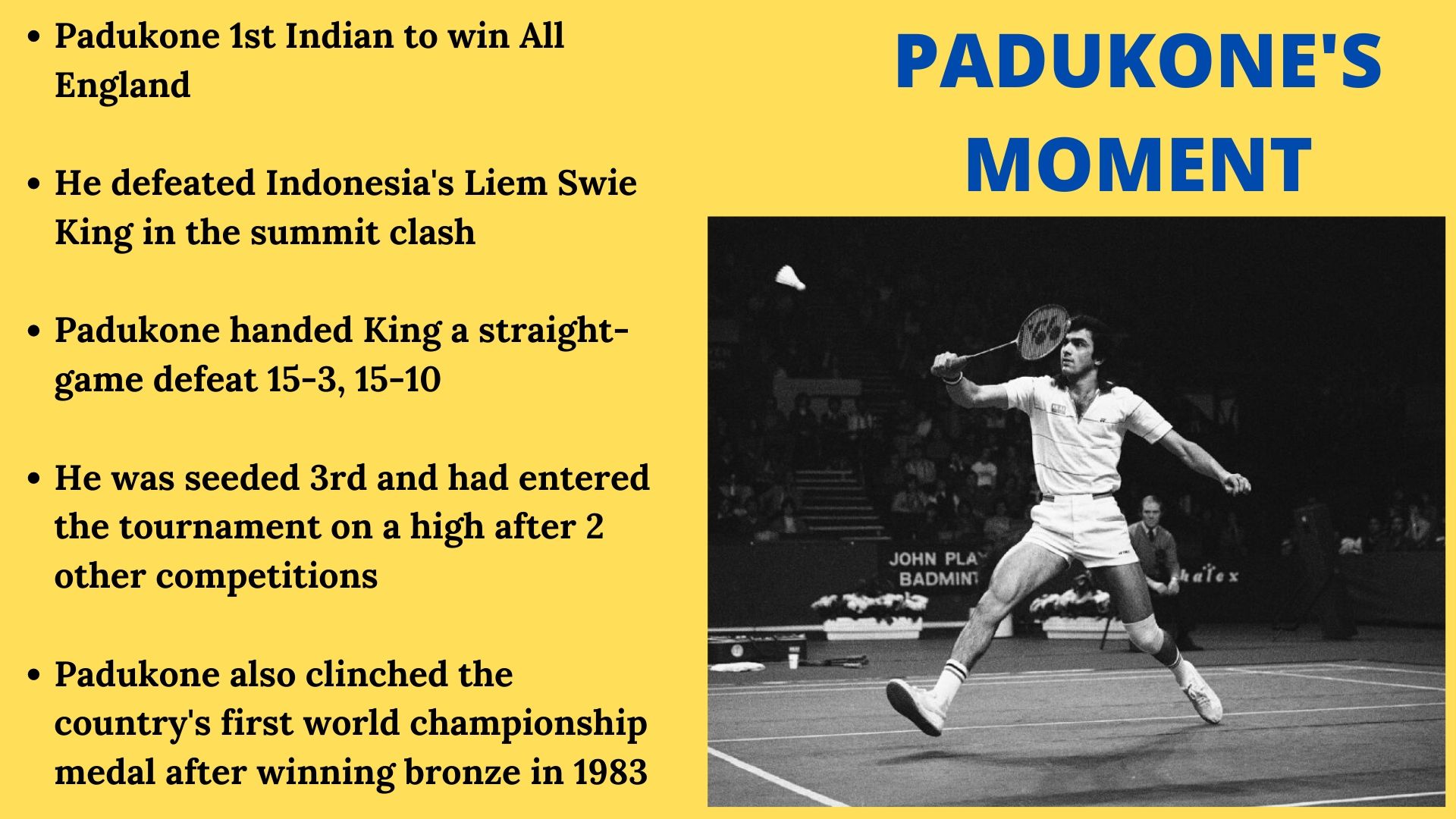 On this day in 1980, Prakash Padukone scripted history becoming first Indian to All England Badminton Championships.