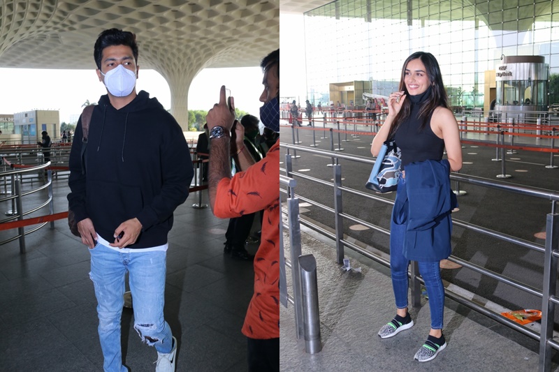 Vicky Kaushal, Manushi Chillar jet off to Maheshwar for upcoming comedy film - see pics