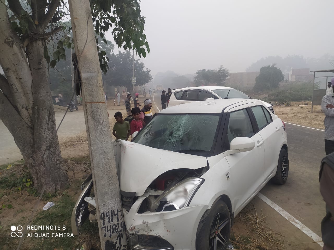 Uncontrolled Car Collides With Electric Pole